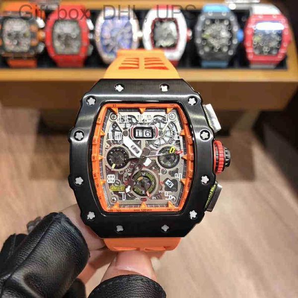 

rm011-03 retrograde superclone multifunctional superclone watches wristwatch designer luxury mens mechanical watch q1kv, Slivery;brown