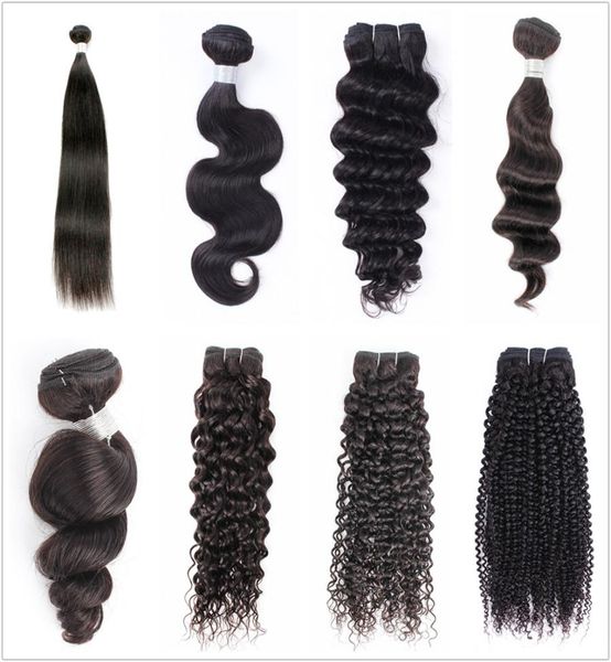 

kisshair brazilian body wave straight deep wave water wave hair unprocessed human hair extensions brazilian body hair weave bundle1518209, Black