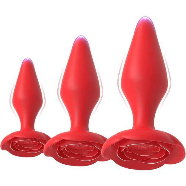 

factory outlet hip plug rose 3-piece silicone training prostate couple toy