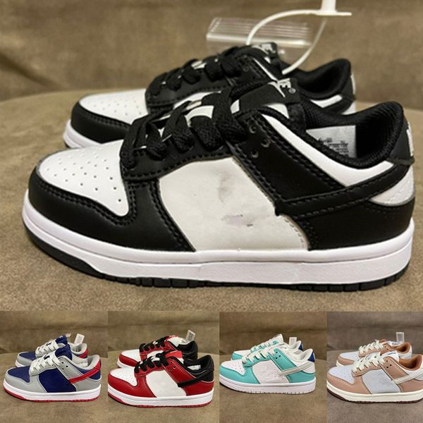 

designer kids shoes casual chunky dunks low panda chunky childrens leather boy girl athletic children walking sports trainers 22-37, Black