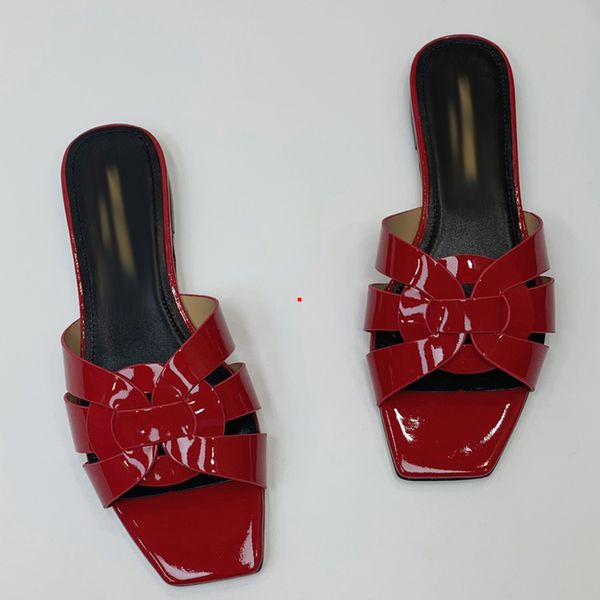 

2023 designer women slides sandal flat mule slipper womens beach slides rubber soles summer flip flops with box -m0048, Black