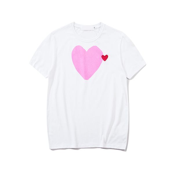 

summer mens t-shirts cdgs play t shirt commes short sleeve womens des badge garcons embroidery heart short sleeve red heart w2, White;black