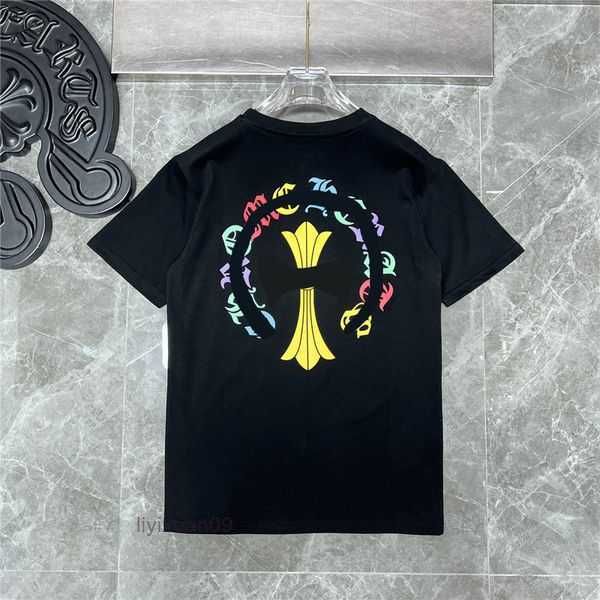 

lassic fashion ch mens t shirts sanskrit letter t-shirt horseshoe cross pattern tshirts designers hip hop t-shirts woman summer tees 8 5zk5, White;black
