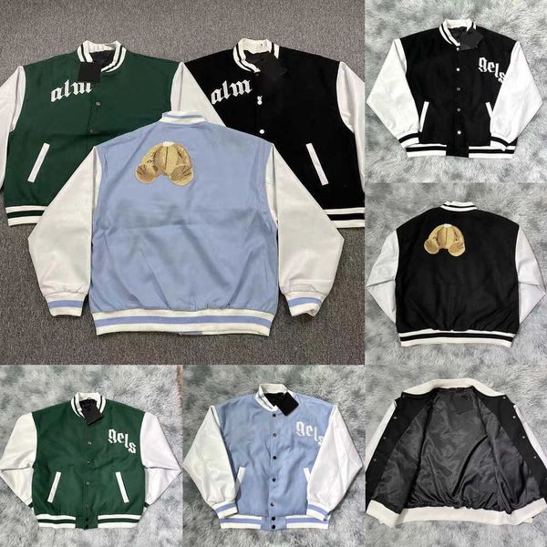 

new fashion baseball coat uniform fashion jacket single breasted warm jackets couples women men varsity coats men's designer angel clot, Black;brown