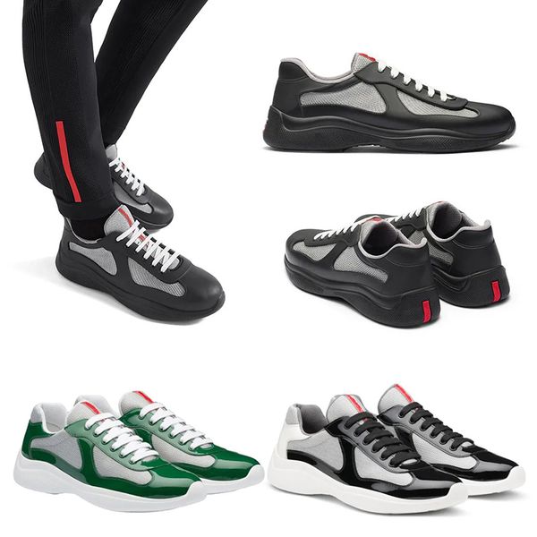 

america's cup xl leather sneakers colors leather casual prad running shoes patent leather flat sneaker black mesh lace-up outdoor runni