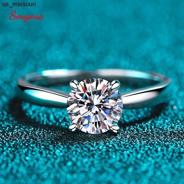 

band rings smyoue white gold 2ct 100 moissanite engagement ring for women s925 sterling silver lab diamond promise wedding band jewelry j230