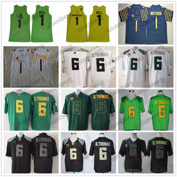 

ncaa college oregon ducks football jerseys 1 bell 6 de'anthony thomas jersey, Black