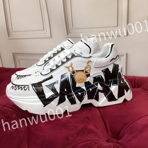 

2023 new luxury quality casual shoes designer men shoe leather lace up men fashion platform sneakers white black mens womens