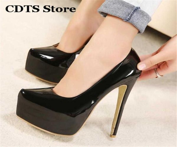 

crossdresser plus3543 44 springautumn stiletto 15cm thin high heels nightclub pumps women039s wedding shoes zapatos muj3810856, Black