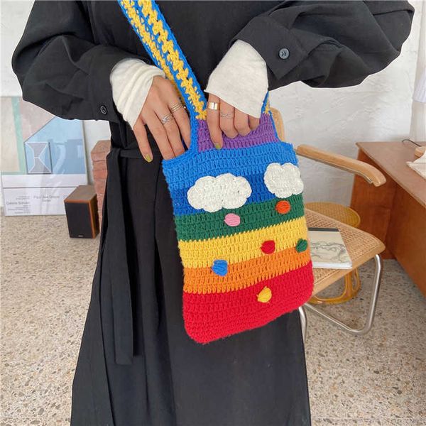 

lgbt shopping bags pride thailand rainbow bag girl s heart knitting 230522