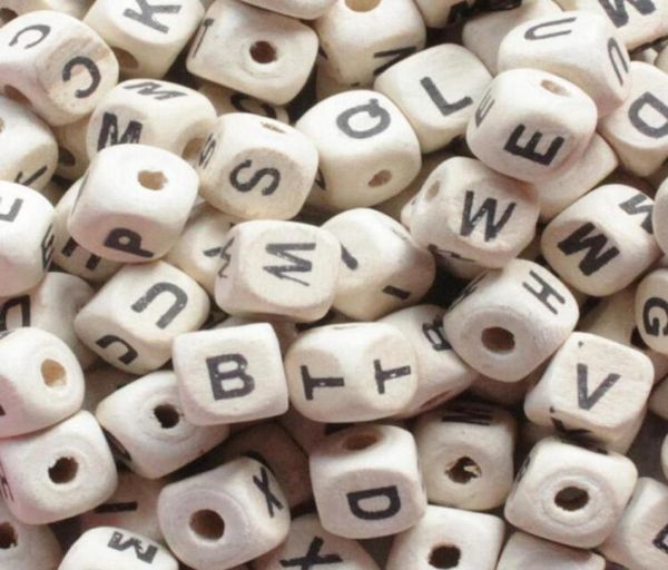 

200pcslot mix letter wood beads diy alphabet square cube letter wood beads fit diy pacifier clip natural wooden beads9233268, Black