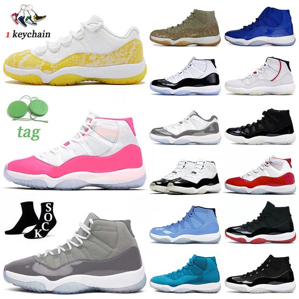 

jumpman 11 og basketball shoes 11s for mens women grey cement cherry 25th anniversary jubilee pink bred concord tour yellow snakeskin dmp br