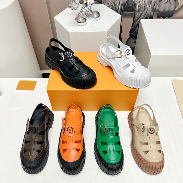 

casual shoes designer womens luxury archlight sports sandals l classic leather fashion cowhide mules ladys old flower gladiator sandals, Black