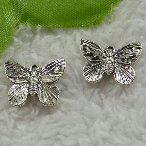 

other 296 pieces antique silver butterfly charms 19x14mm #3412