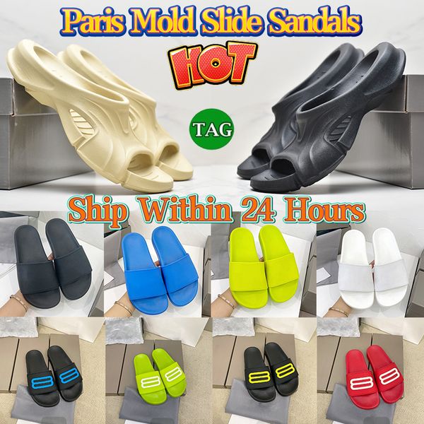 

men designer sandals paris mold slide sandals mens womens pool slides black white beige luxury summer casual slippers fashion fashionable be