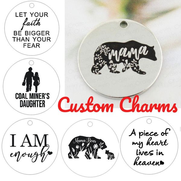 

necklaces diy jewelry custom engraved charms pendant accessories for jewelry bracelet making mother daughter bridesmaid teacher gift, Silver