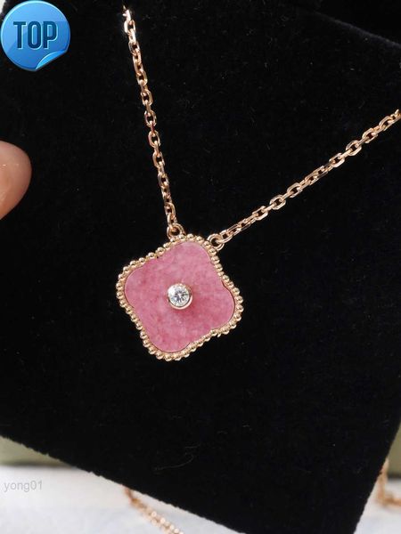 

fashion classic necklace jewelry 4 four leaf clover charm pink colour withdiamonds designer jewelry necklaces for women chirstmas, Silver