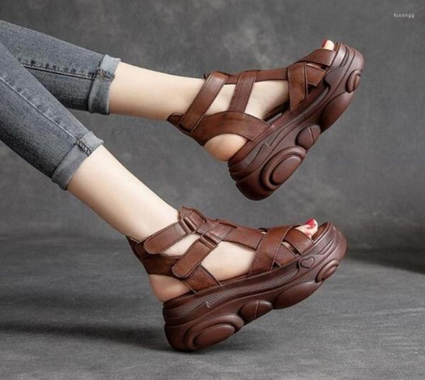 

sandals fashion wedge for women summer casual nonslip peep toe platform shoes rubber sole buckle elegant heels shoessandals3588288, Black