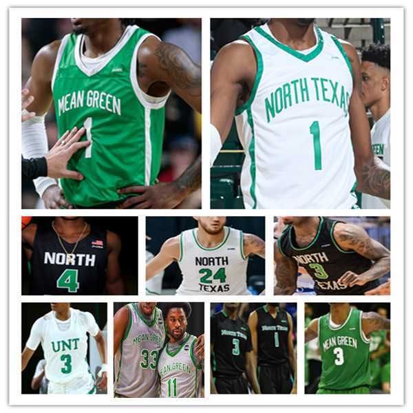 

north texas mean green unt college basketball jersey tylor perry kai huntsberry abou ousmane aaron scott rubin jones jayden martinez tyree e, Black;red