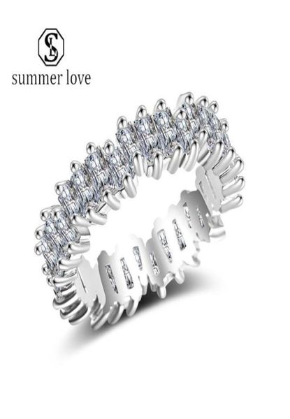 

new fashion rainbow cz classic engagement wedding stack rings for women irregular gold mini inlaid color zircon rings jewelry gift6960483, Silver