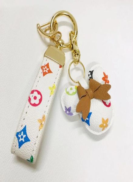 

classic design cute cartoon mouse leather keychain wallet handbag accessories keyrings key chain for women gift8131852, Silver