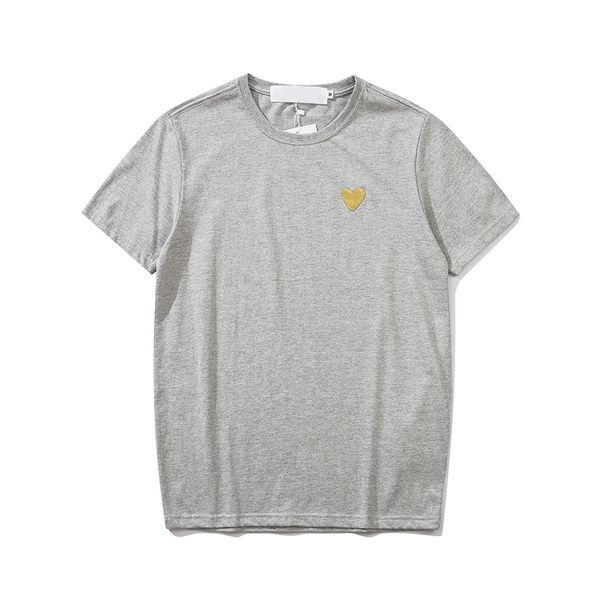 

summer mens t-shirts cdgs play t shirt commes short sleeve womens des badge garcons embroidery heart short sleeve red heart cy, White;black