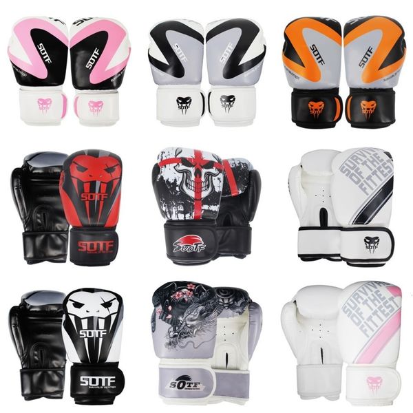 

sports gloves suotf mma fierce boxing sports leather gloves tiger thai boxing mat combat women'smen's sanda box thai gloves mma 23, Black