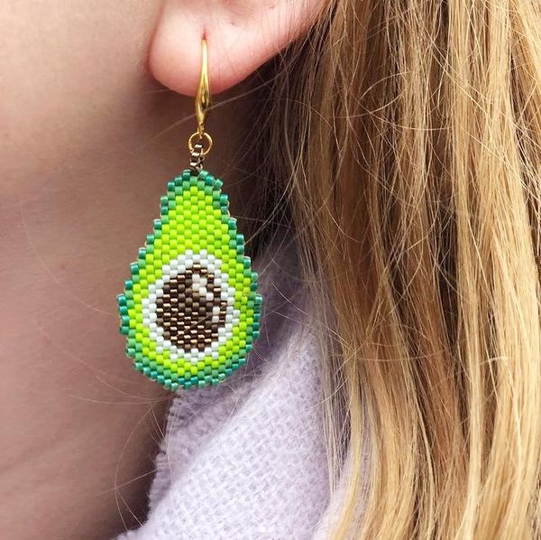 

knot pretty bead miyuki drop earrings ladies boho fashion design avocado earring mujer jewelry for women gift, Silver