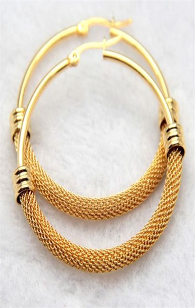 

brand earrings for women fashion jewelry gift whole trendy 2 colors gold colorwhite gold color net round hoop earrings1559835, Black
