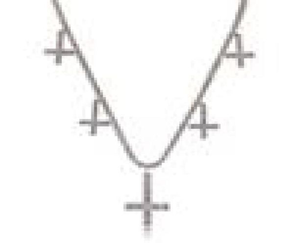 

men039s zircon cross pendant with 4mm tennis necklace chain gold silver color hip hop jewelry 18inch30inch4548473, Black