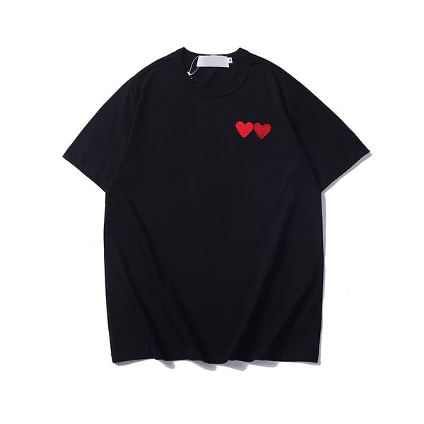 

summer mens t-shirts cdgs play t shirt commes short sleeve womens des badge garcons embroidery heart short sleeve red heart k3, White;black