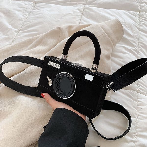 

frosted camera bag one shoulder women's bag new fashion personality portable post box bag