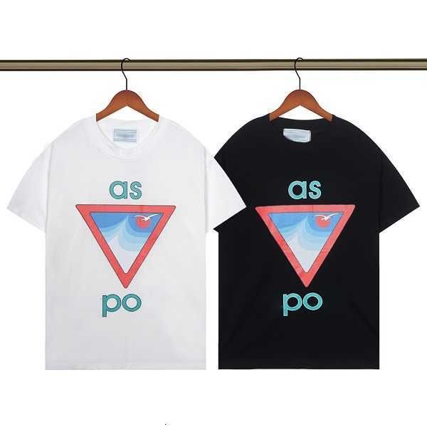 

mens shorts t shirt casablanca 2023 early spring new seagull wave letter printed t-shirt casual short sleeve size s m  xl 2xl 3xl, White;black