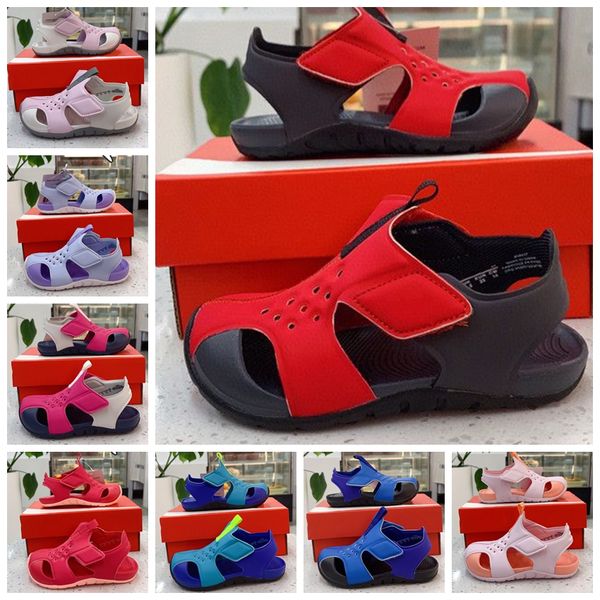 

summer sunray protect 2 ps td kids boys girls shoes preschool toddler sandals beach aqua blue university red anthracite water closed toe, Black;red