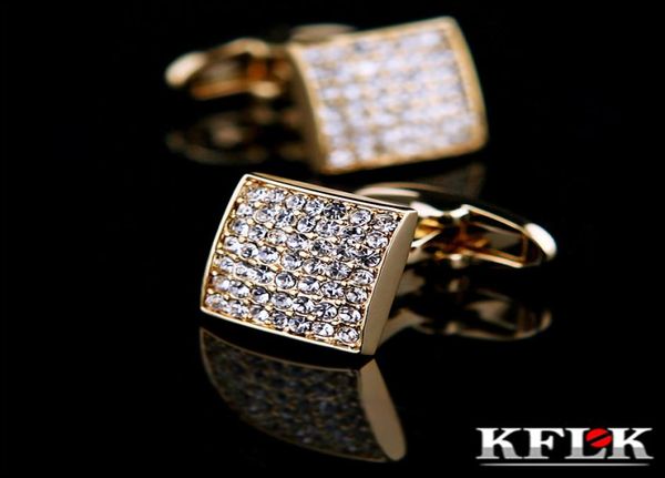

kflk jewelry french shirt cufflink for mens designer brand cuffs link button gold luxury wedding male t1907018205442, Silver