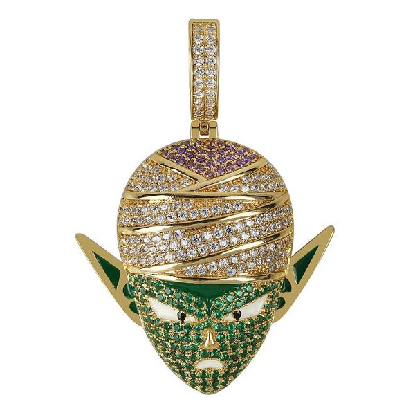 

necklaces piccolo pendant necklace iced out cz hip hop gold silver color men women charms chain jewelry