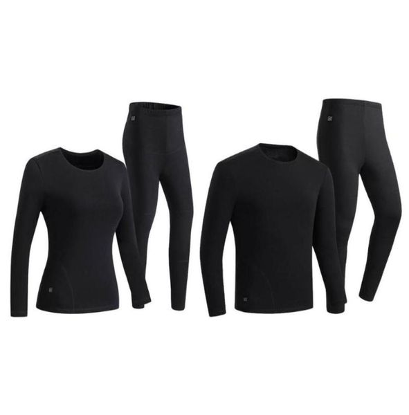 

yoga outfit heating underwear set heated long johns with fleece lined for winter warming soft base layer thermals suit men and wom9898144