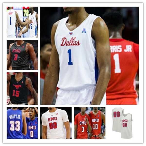 

ncaa basketball smu mustangs jersey college kendric davis marcus weathers emmanuel bandoumel michael weathers zach nutall tristan clark zhur, Black;red