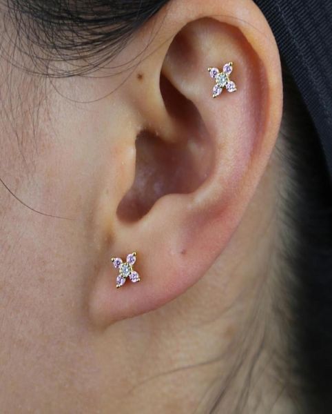 

real 925 sterling silver mini butterfly stud earring with pink white cz paved gold color tiny animals wedding stud earring bulk6062831, Golden;silver