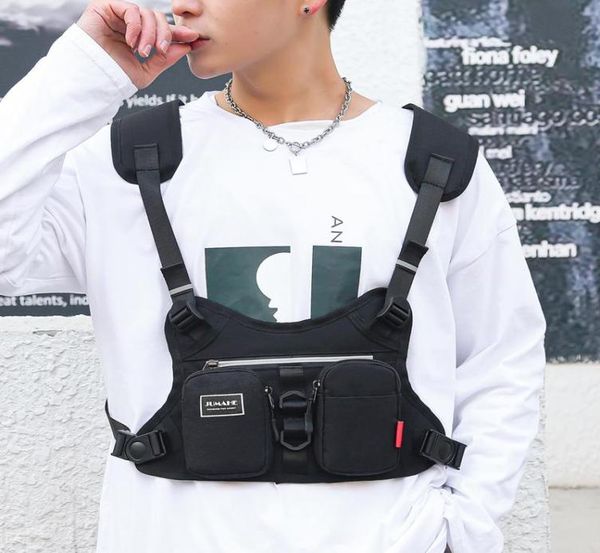 

waist bags functional tactical chest bag fashion hip hop vest streetwear pack men black rig casual backpack7551550