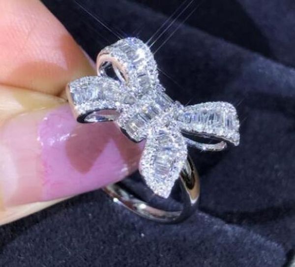 

925 silver filled sparkling big bow knot stackable ring micro pave cz for women valentine039s day gift jewelry anillos muje8194245