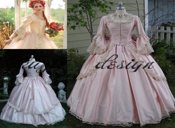 

pink gothic ball gown vintage 1920s style scoop full length long sleeve prom dresses custom make victorian gothic lolita dress bro1463243, Black