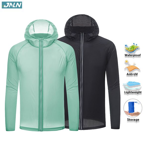 

outdoor jackets hoodies jnln hiking jacket waterproof camping jacket men's quick dry raincoat sun protection reflective outdoor windpro, Blue;black