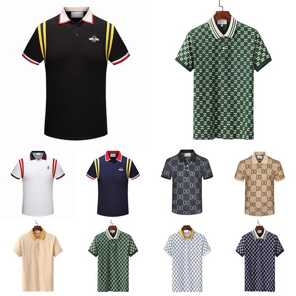 

30% off luxury italy men t-shirt lapel designer polo shirts high street embroidery small horse printing clothing mens fashion polo shirt, White;black