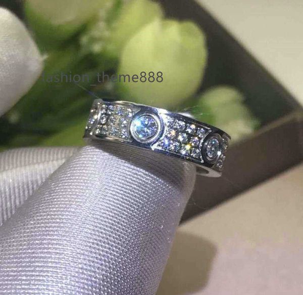 

full diamond titanium steel silver love ring men and women rose gold rings for lovers couple jewelry gift