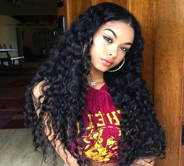 

fashion natural soft black curly wavy long wigs with baby hair heat resistant glueless synthetic none lace wigs for black wo4412506