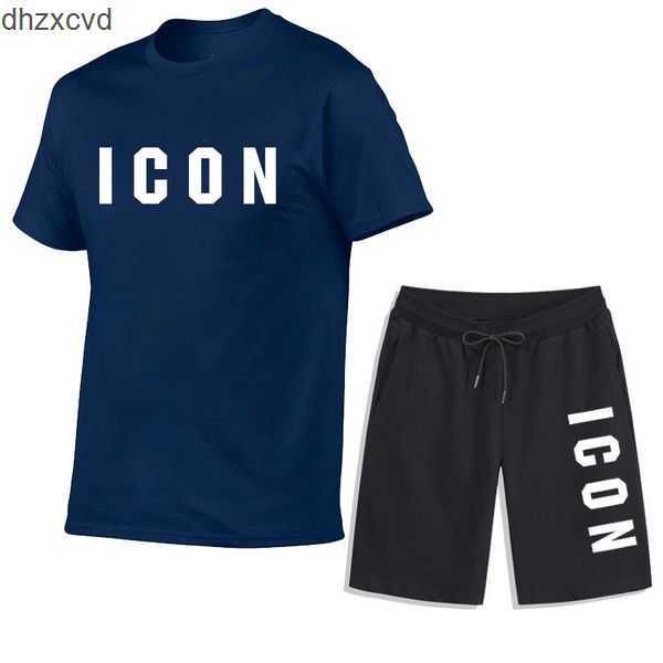 

dsqsury men's icon d2 tracksuits sports t-shirt shorts set dsq tracksuit summer fashion casual sport beach pants short sleeve shirt sui, Gray