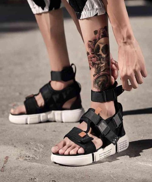 

fashion summer men shoes gladiator sandals open toe platform beach sandals boots rome style black gray canvas sandals drop ship cx5180823