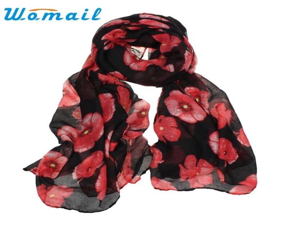

whole charmdemon 2019 new red poppy print long scarf flower beach wrap ladies stole shawl jn281028899, Blue;gray