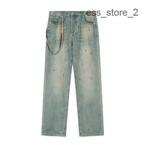 

acid washed retro men's jeans maison mm6 loose fit tousers vintage straight pants man trouser high street margiela oversized plus size, Blue